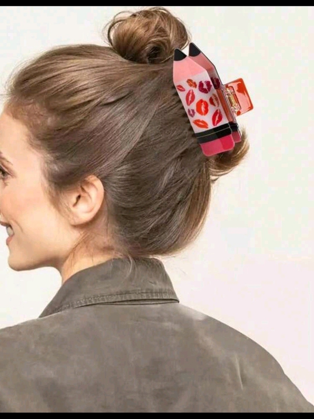 Pink Kiss Lipstick-Shaped Acrylic Hair Claw Clip